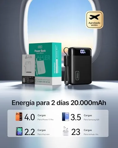 INIU ▫️ Power Bank, Pequeno, 20 000 mAh, 22,5 W, Bateria Externa com Carregamento Rápido 4