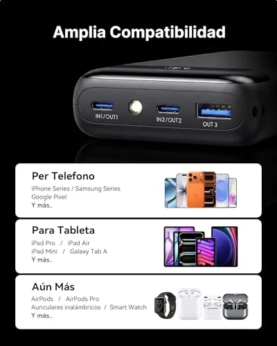 INIU ▫️ Power Bank, Pequeno, 20 000 mAh, 22,5 W, Bateria Externa com Carregamento Rápido 6