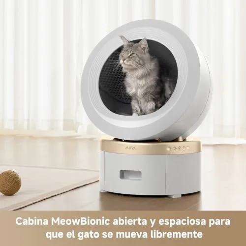MOVA ▫️ MeowgicPod LR10 Prime, caixa de areia inteligente para gatos com compartimento de 110 L, 15 dias sem necessidade de intervenção, ar fresco, remoção com um simples puxão, monitorização, controlo remoto através da aplicação 3