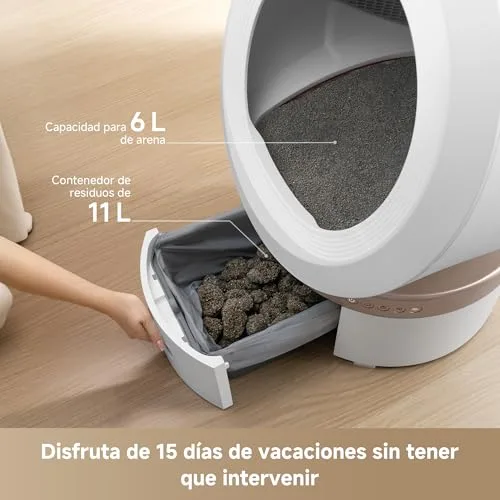 MOVA ▫️ MeowgicPod LR10 Prime, caixa de areia inteligente para gatos com compartimento de 110 L, 15 dias sem necessidade de intervenção, ar fresco, remoção com um simples puxão, monitorização, controlo remoto através da aplicação 4