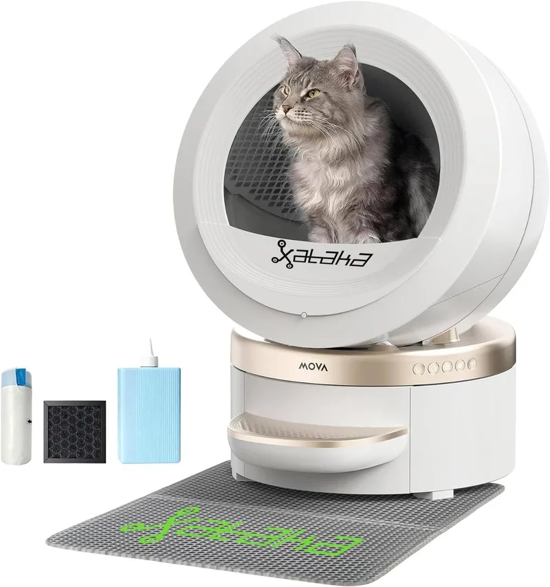 MOVA ▫️ MeowgicPod LR10 Prime, caixa de areia inteligente para gatos com compartimento de 110 L, 15 dias sem necessidade de intervenção, ar fresco, remoção com um simples puxão, monitorização, controlo remoto através da aplicação