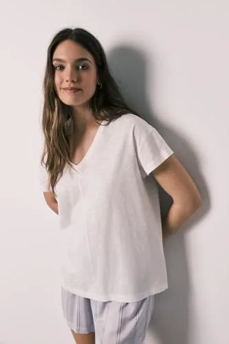 Women'secret ▫️ Pijama de calças curtas e mangas curtas da coleção Daily Botanic - Calças de pijama para mulher 4