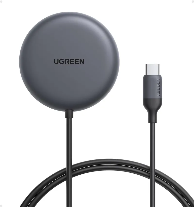 UGREEN ▫️ Carregador sem fios Zapix para iPhone com MagSafe, certificação Qi 2, 15 W, compatível com iPhone 17, 16, 15, 14, 13, 12, Pro, MAX, Air, Plus e AirPods; carregador magnético de carregamento rápido com cabo de 1,5 m
