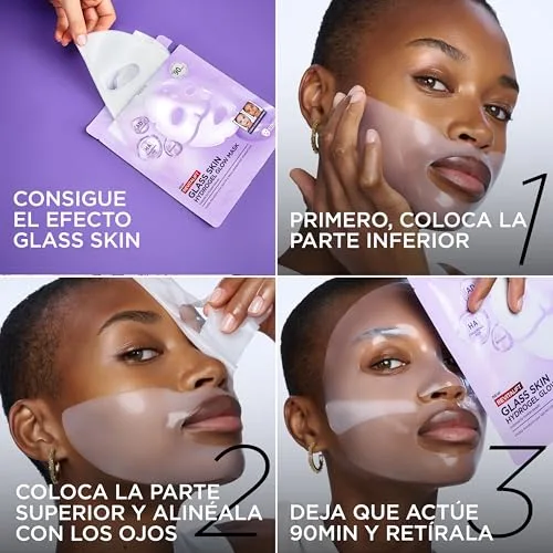 L'Oreal Paris ▫️ L'Oréal Paris Revitalift Filler Glass Skin Máscara Facial de Hidrogel, 4 unidades 6