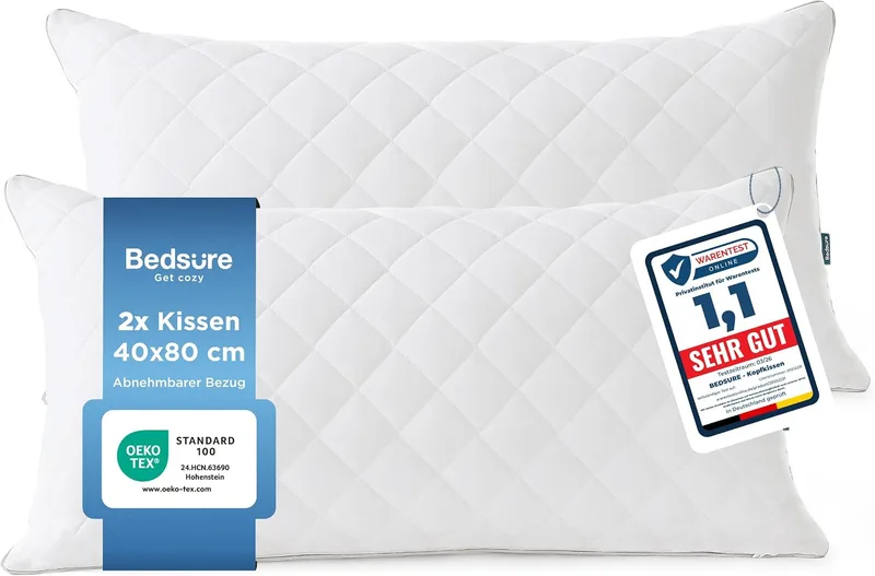 Bedsure ▫️ Almofada Antialérgica, 2 unidades - 40x80, respirável e antialérgica