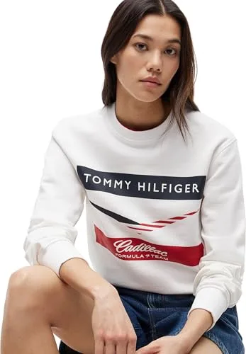 Tommy Hilfiger ▫️ Camisola unissexo TH X Cadillac F1 Chevron com gola redonda, em algodão 3