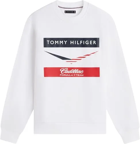 Tommy Hilfiger ▫️ Camisola unissexo TH X Cadillac F1 Chevron com gola redonda, em algodão 5