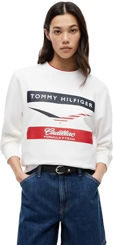 Tommy Hilfiger ▫️ Camisola unissexo TH X Cadillac F1 Chevron com gola redonda, em algodão 6