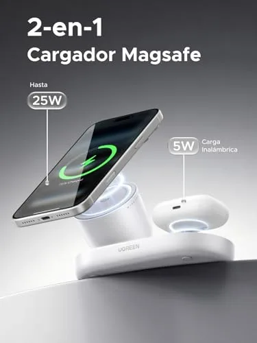 UGREEN ▫️ Zapix Qi2 25 W Carregador sem fios para iPhone com MagSafe de carregamento rápido (Branco) 3