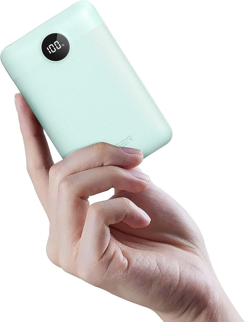 VEGER ▫️ 20000mAh Power Bank Externo - Bateria Portátil com Carregamento Rápido de 22,5 W QC3.0, Entrada e Saída USB-C para iPhone, Android, Tablets e Mais (Verde-Jade)