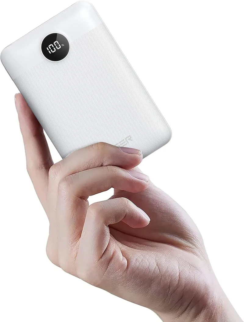 VEGER ▫️ 20000mAh Power Bank Externo - Bateria Portátil com Carregamento Rápido de 22,5 W QC3.0, Entrada e Saída USB-C para iPhone, Android, Tablets e Mais (Branco)