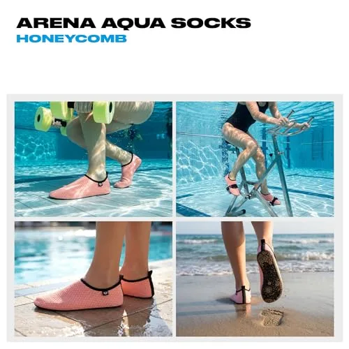 ARENA ▫️ Meias unissexo para água com padrão em forma de favo de mel, meias de banho para mulher e homem, meias de piscina para mergulho com snorkel e hidroginástica, excelente aderência antiderrapante e secagem rápida 2