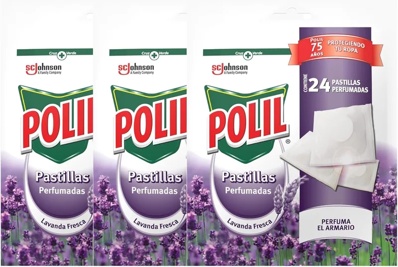 Polil Raid ▫️ Polil Fresh Lavender Tablets, perfuma o seu guarda-roupa e protege a sua roupa, até 2 meses de vida útil, embalagem de 6