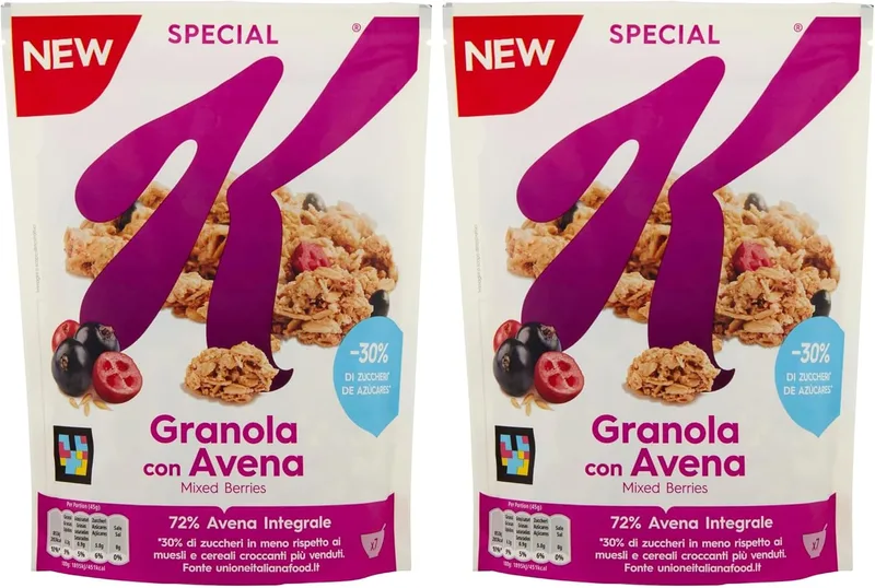 Kellogg's ▫️ Granola Special K com aveia e frutos silvestres misturados, 320 g (Embalagem de 2)