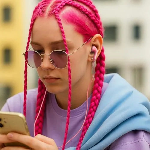 NGS ▫️ Cross Flip Pink - Auscultadores intra-auriculares com microfone e botão multifunções, controlo de música e chamadas, cabo de 120 cm, conector de 3,5 mm 4