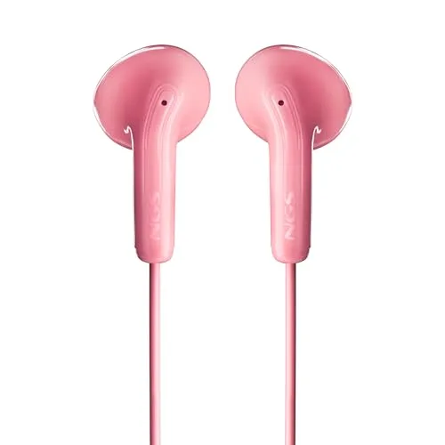 NGS ▫️ Cross Flip Pink - Auscultadores intra-auriculares com microfone e botão multifunções, controlo de música e chamadas, cabo de 120 cm, conector de 3,5 mm 6
