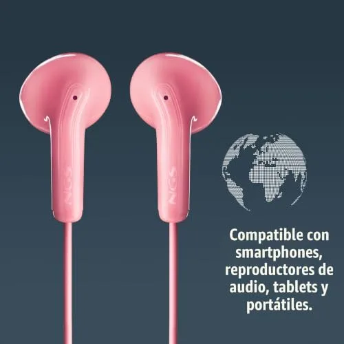 NGS ▫️ Cross Flip Pink - Auscultadores intra-auriculares com microfone e botão multifunções, controlo de música e chamadas, cabo de 120 cm, conector de 3,5 mm 7