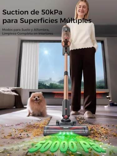 proscenic ▫️ P11 Ultra Aspirador sem fio 50 kPa/500 W/50 min, leve e autossustentável, aspirador vertical potente com luz verde, escova anti-emaranhamento e ecrã LED, para tapetes/pavimentos/pêlos de animais de estimação 2