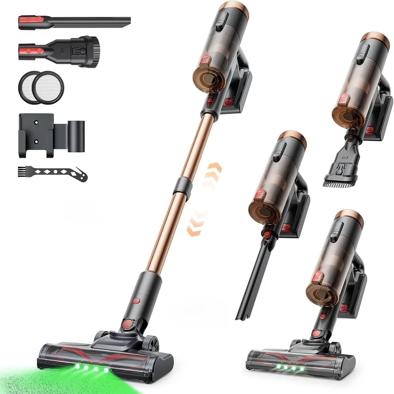 proscenic ▫️ P11 Ultra Aspirador sem fio 50 kPa/500 W/50 min, leve e autossustentável, aspirador vertical potente com luz verde, escova anti-emaranhamento e ecrã LED, para tapetes/pavimentos/pêlos de animais de estimação