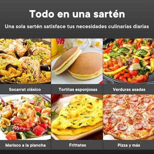 GiPP ▫️ Panela de paella em alumínio de 36 cm, com revestimento cerâmico antiaderente e antiferrugem, adequada para todos os tipos de fogões, incluindo os de indução, 6-8 porções 5