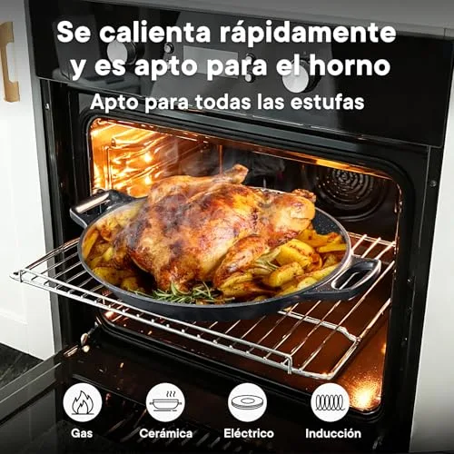 GiPP ▫️ Panela de paella em alumínio de 36 cm, com revestimento cerâmico antiaderente e antiferrugem, adequada para todos os tipos de fogões, incluindo os de indução, 6-8 porções 6
