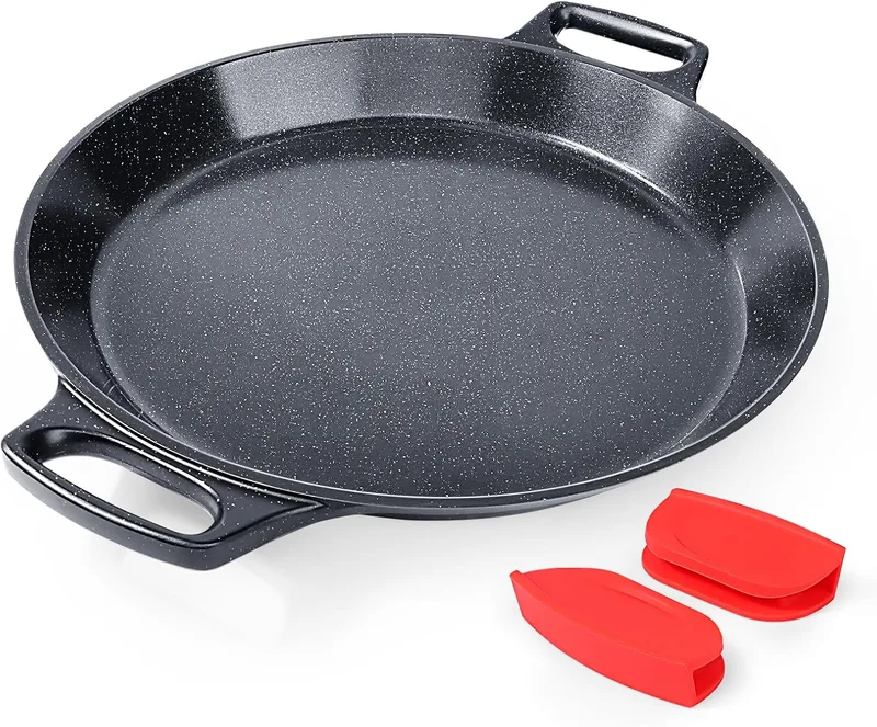 GiPP ▫️ Panela de paella em alumínio de 36 cm, com revestimento cerâmico antiaderente e antiferrugem, adequada para todos os tipos de fogões, incluindo os de indução, 6-8 porções