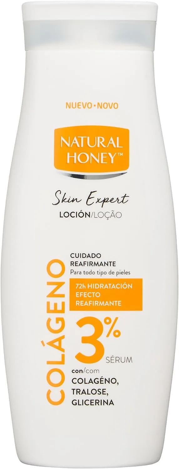 Natural Honey ▫️ Skin Expert Loção Corporal com Colagénio, Efeito Reafirmante com 3% de Soro Ativo, 72 horas de Hidratação Profunda, Textura Leve, Absorção Rápida, Adequada para Todos os Tipos de Pele