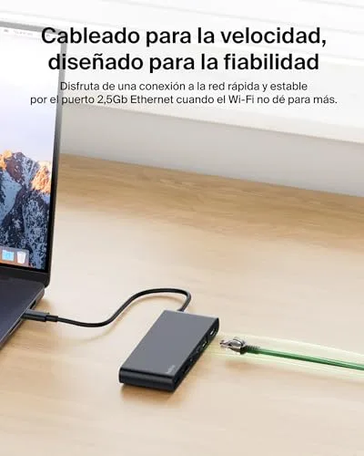 Belkin ▫️ Connect Hub USB-C de 8 portas, adaptador USB-C com vídeo em resolução 4K a 60 Hz, para Mac, Windows e Chromebook, Power Delivery de 100 W, transferências de 10 Gbps e Ethernet de 2,5 Gbps - Preto 7