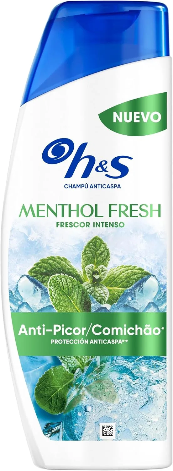 Head & Shoulders ▫️ H&S Menthol Fresh Champô Anticaspa e Anti-comichão, Efeito Refrescante, 330 ml