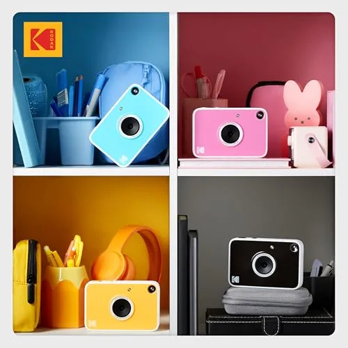 KODAK ▫️ Câmara digital instantânea Printomatic+ de 10 MP – Conjunto de oferta com capa, papel Zink 2x3” (20 folhas), álbum, autocolantes e marcadores – Preto 6