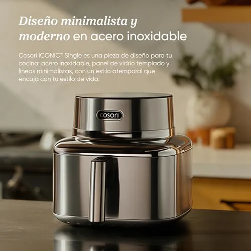 Cosori ▫️ Fritadeira de ar quente inteligente Iconic Single, 6,2 L, aço inoxidável 4