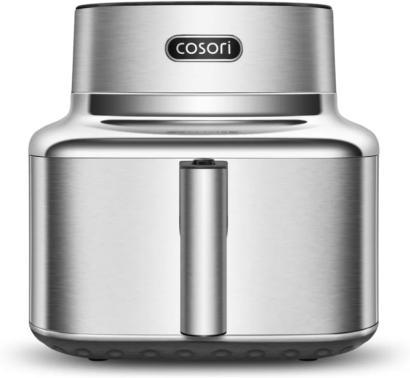COSORI ▫️ ICONIC Smart Air Fryer 6,2L, fritadeira de ar em aço inoxidável, revestimento cerâmico sem PFAS, motor DC, 6 funções, mais de 50 receitas, temporizador 1min-24H, lavável na máquina de lavar louça
