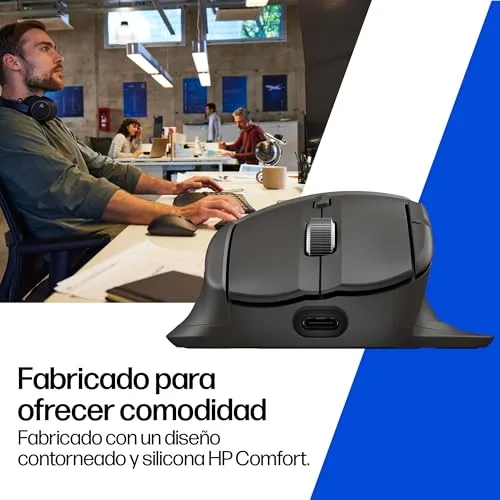 HP ▫️ Rato sem fios ergonómico 780M com deslocamento ultrarrápido, supercondensador recarregável, 6K dpi, Bluetooth, roda de deslocamento lateral, compatibilidade com vários dispositivos e compatível com Windows e Mac 6