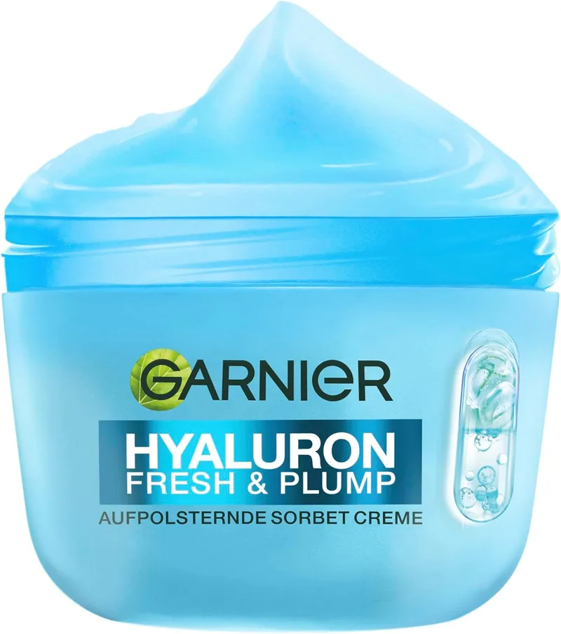 Garnier ▫️ Hyaluron Fresh & Plump Creme refrescante e rejuvenescedor – Cuidado facial com ácido hialurónico e 4% de niacinamida para uma pele mais espessa – Creme hidratante para uma tez mais suave e uniforme – 85 ml