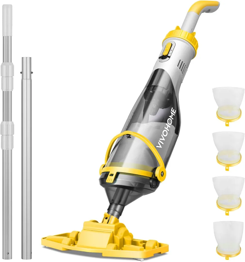 VIVOHOME ▫️ 278 cm Aspirador de piscina sem fios com forte sucção de 4200 LPH, aspirador de fundo para piscinas com autonomia de 60 minutos, para piscinas, spas e jacuzzis