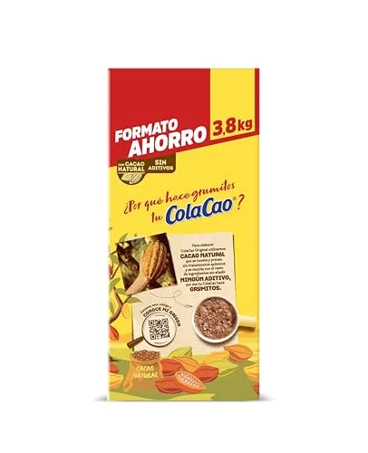 ColaCao ▫️ Original, Cacau Solúvel Natural sem Aditivos, Embalagem Económica, com Cacau Natural, 3,8 kg 3