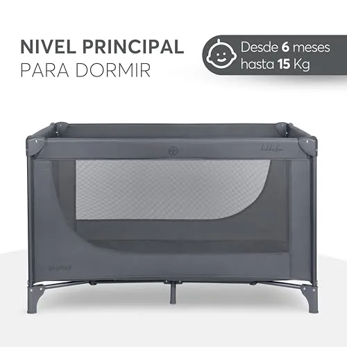 kikka boo ▫️ KikkaBoo Berço de Viagem SO Gifted 2026, Berço para Bebé 125 x 65 x 76 cm até 15 kg, Parque Dobrável com Saco de Transporte, Leve e Compacto, Cinzento 5