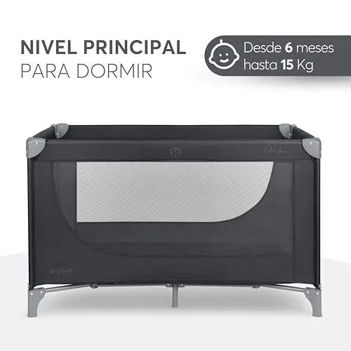 kikka boo ▫️ KikkaBoo Berço de Viagem SO Gifted 2026, Berço para Bebé 120 x 60 cm até 15 kg, Parque dobrável com bolsa de transporte, leve e compacto, preto 5