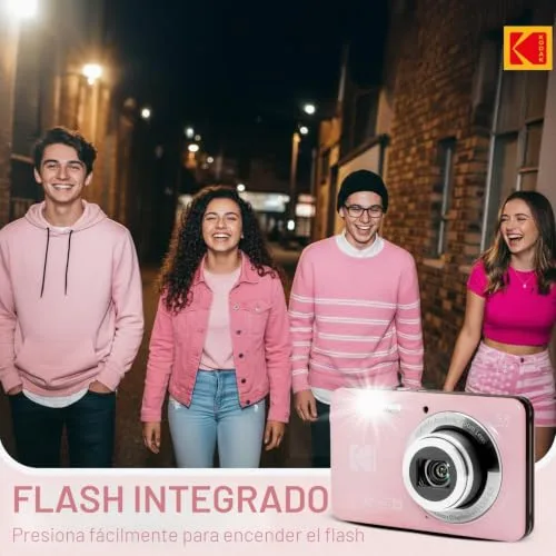 KODAK ▫️ Câmara PixPro Friendly Zoom FZ55 de 16 MP, Full HD 1080p (Rosa Pastel) 5