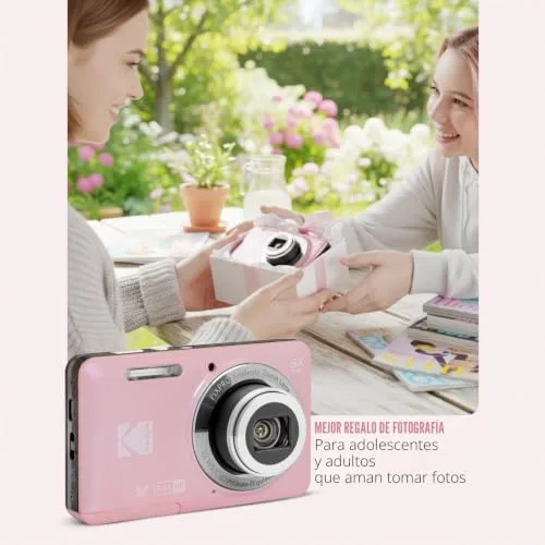 KODAK ▫️ Câmara PixPro Friendly Zoom FZ55 de 16 MP, Full HD 1080p (Rosa Pastel) 7