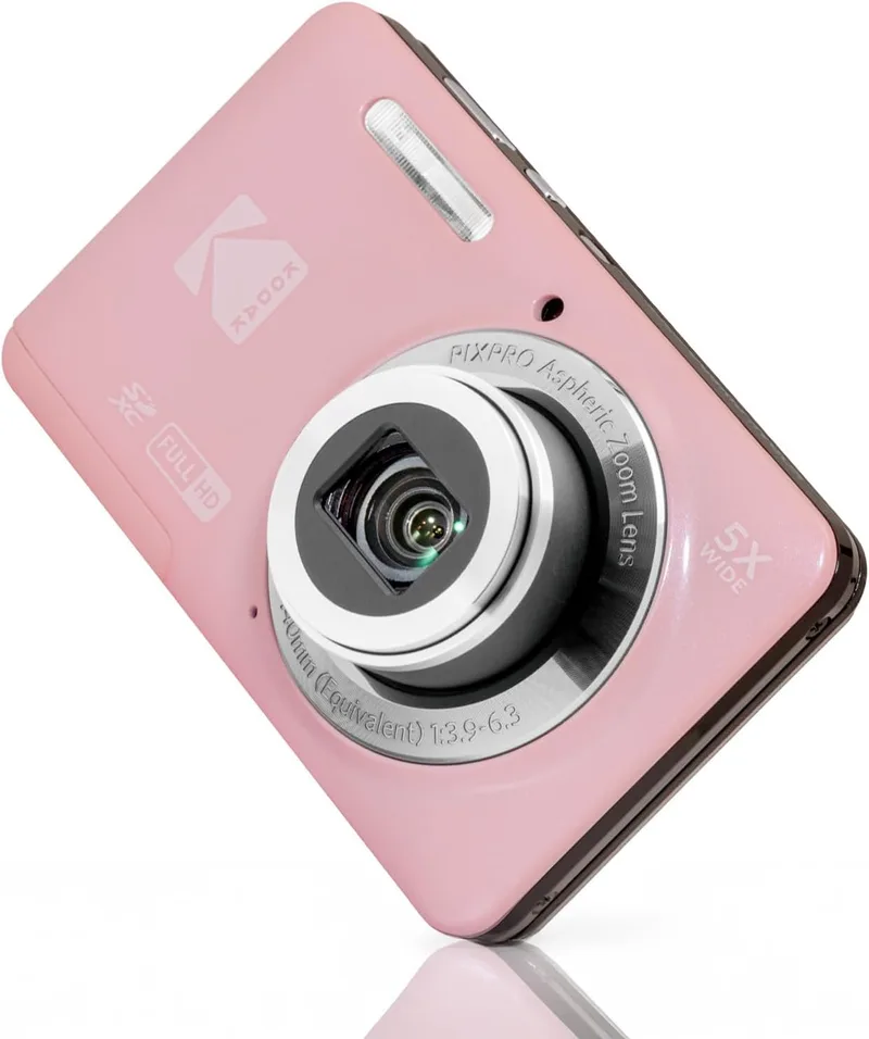 KODAK ▫️ Câmara PixPro Friendly Zoom FZ55 de 16 MP, Full HD 1080p (Rosa Pastel)