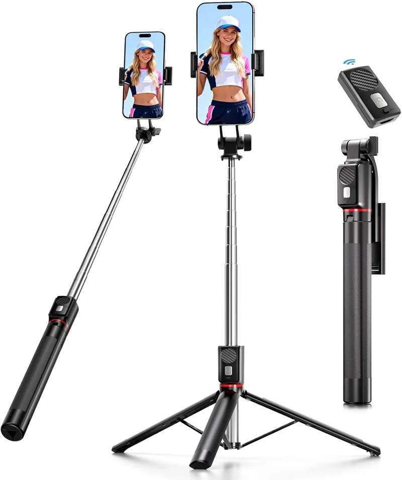 daidora ▫️ Bastão de selfie e tripé para telemóvel, bastão de selfie portátil Tripe Telemovel de 170 cm com controlo remoto, compatível com iPhone/Android