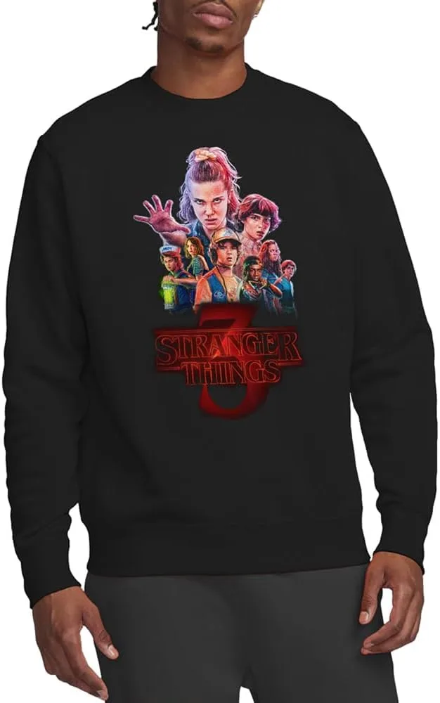 Stranger Things ▫️ Póster da terceira temporada - Camisola unissexo, preta - Camisola unissexo para adulto