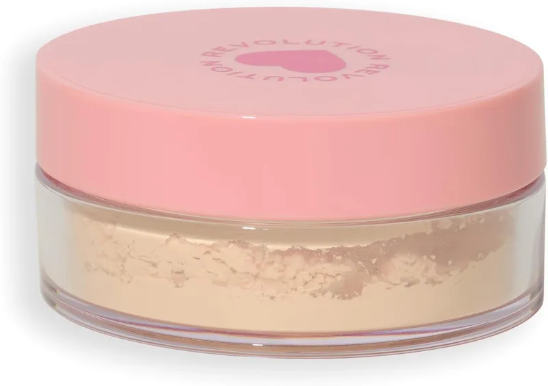 Revolution Beauty London ▫️ I Heart Revolution Pó Solto, Enriquecido com Vitaminas e Ingredientes Nutritivos, Acabamento Suave e Esbatido, Vegano e Não Testado em Animais, 30 g, Pêssego