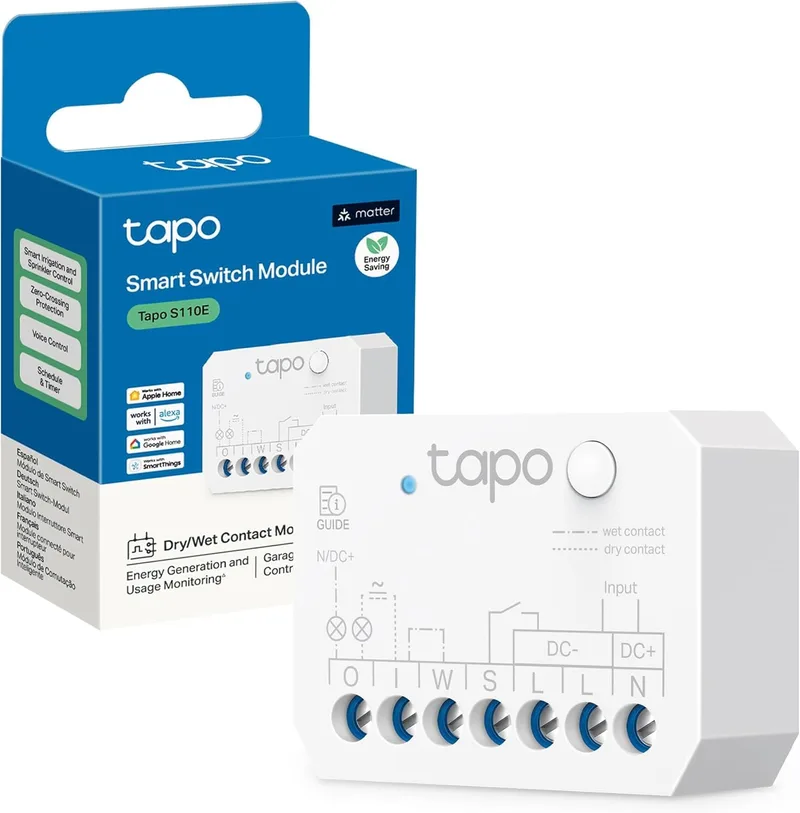 Tapo ▫️ S110E – Módulo de interruptor inteligente Wi-Fi + Bluetooth, monitor de energia