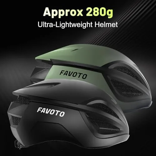 Favoto ▫️ Capacete de Bicicleta para Homem e Mulher - Capacete de Ciclismo de Estrada, Leve e Ajustável, Design Aerodinâmico e Elegante, Ideal para Deslocações Urbanas e BTT, L (59-61 cm) 6