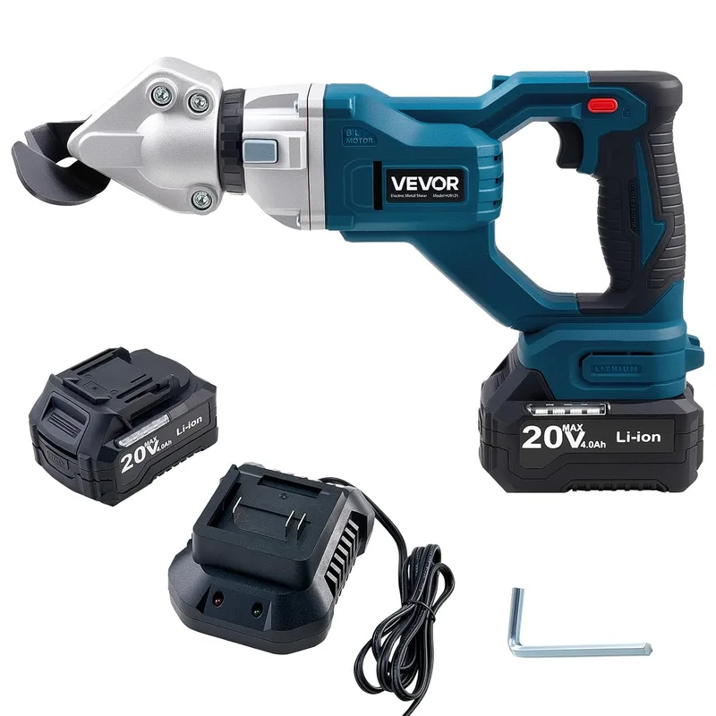 VEVOR ▫️ Tesoura de metal sem fios com cabeça giratória a 360°, lâminas duplas, corta aço galvanizado de 1,22 mm, aço inoxidável de 1 mm, alumínio, plástico e cartão, 25 000 RPM, 365 x 180 x 80 mm