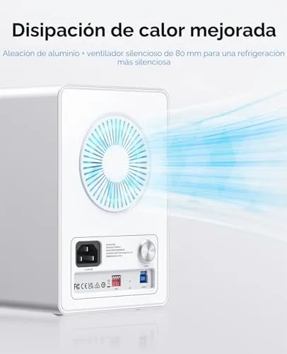 ORICO ▫️ Caixa de alumínio Raid para 5 compartimentos SATA HDD/SSD de 2,5/3,5 polegadas, USB 3.0 Tipo B 5 Gbps, Base de ligação para disco rígido, Compatível com RAID 0/1/5/10/PM (9958RU3) 5