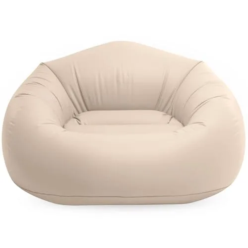 Intex ▫️ Poltrona insuflável Beanless Bag, bege, 137 x 127 x 74 cm, PVC resistente, máx. 100 kg, Assento individual, Pufe redondo, Mobiliário insuflável, Fácil de encher, Armazenamento simples (66505) 7