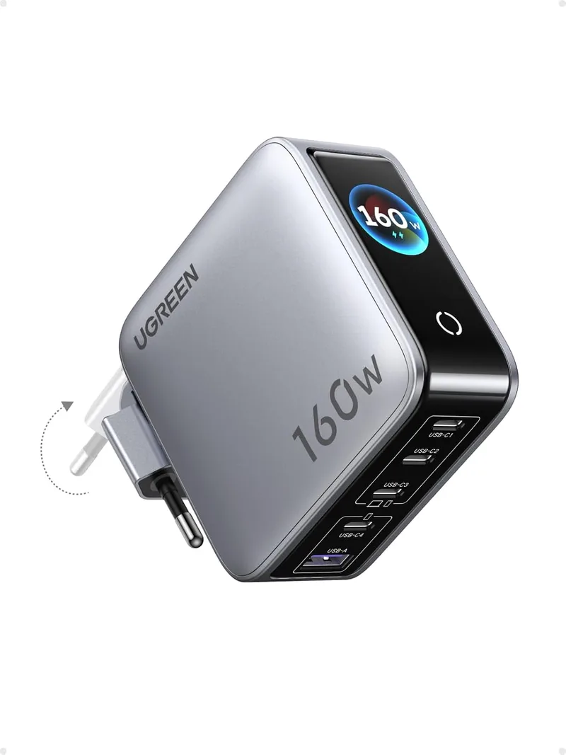 UGREEN ▫️ Nexode Pro 160 W Carregador USB-C de carregamento rápido com ecrã TFT e PD 3.1